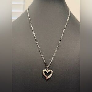 Elegant Silver Heart Pendant Necklace